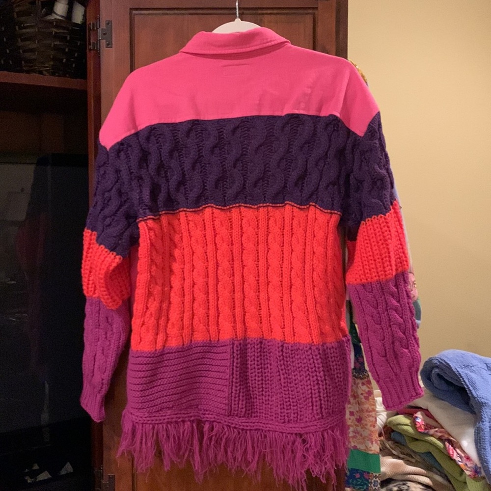 Umgee Color Block Sweater Shacket - Picture 6 of 8
